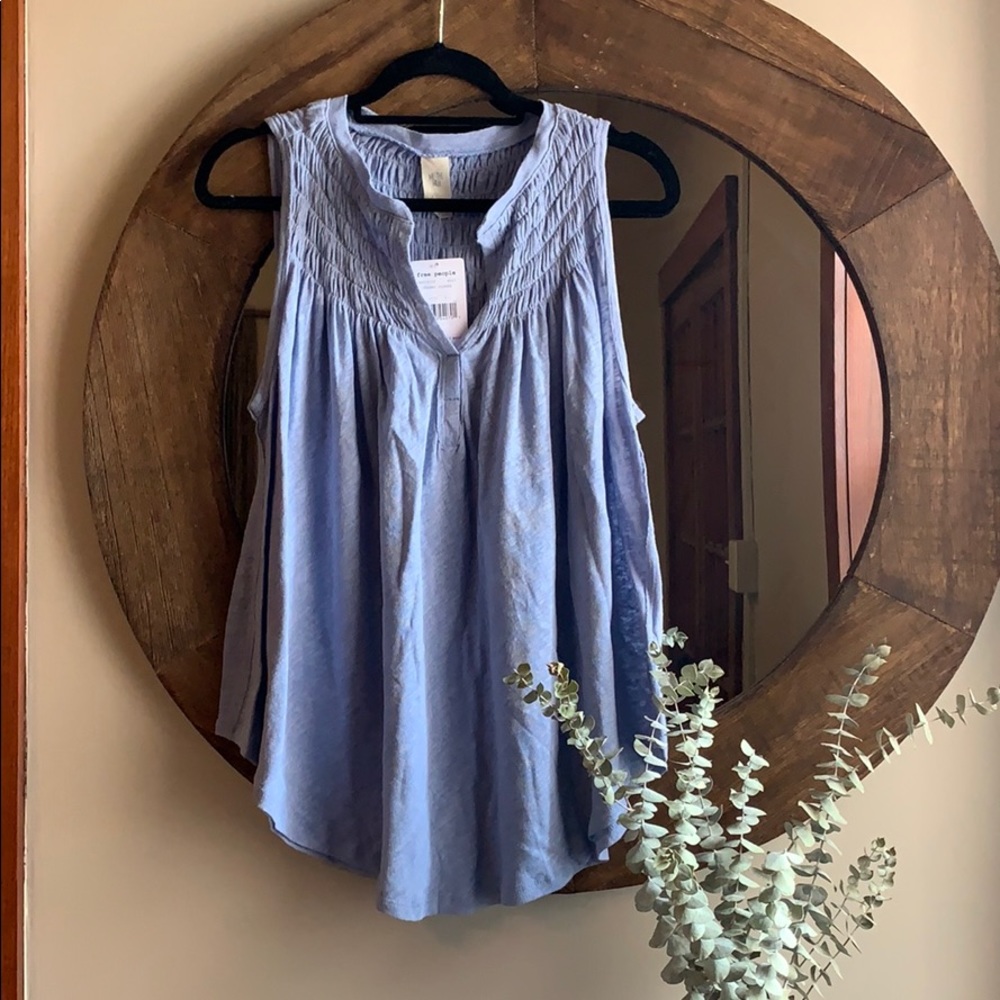 NWT Free People “New to Town” tank - dreamy clouds
